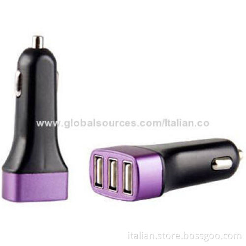 For smart phone and tablet PC 5V, 4.2A output with 3 USB port car charger